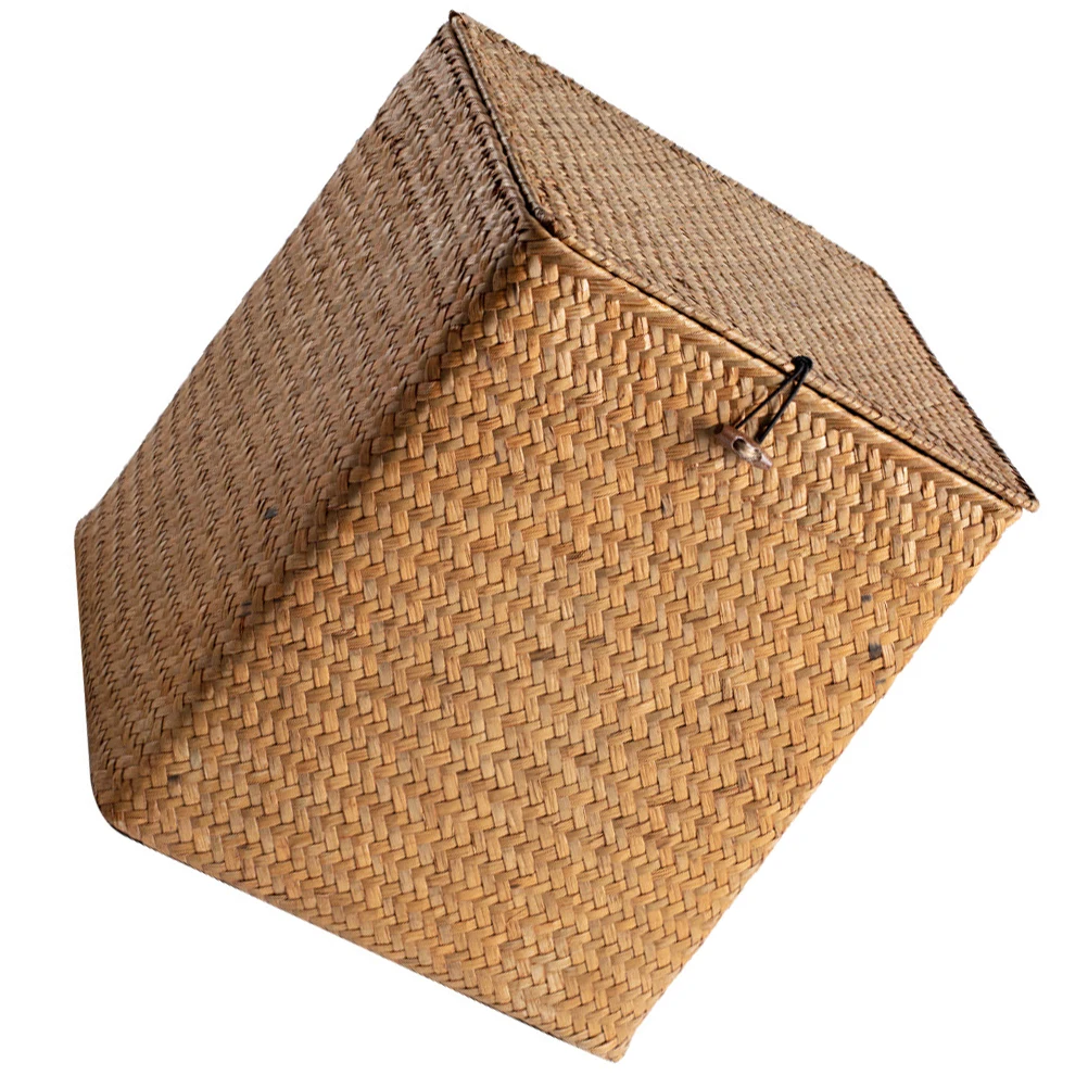 

Large Capacity Straw Woven Baskets Retro Handwoven Picnic Hamper Vintage Storage Boxes Camping Outdoor Sundries Organization