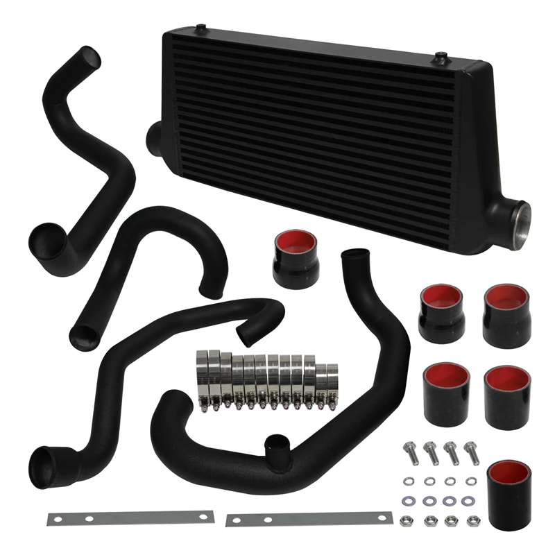 Upgrade Black Aluminum Front Intercooler Kit for Subaru Impreza GC8 WRX STI 2.0L Turbo EJ20 1996-2000