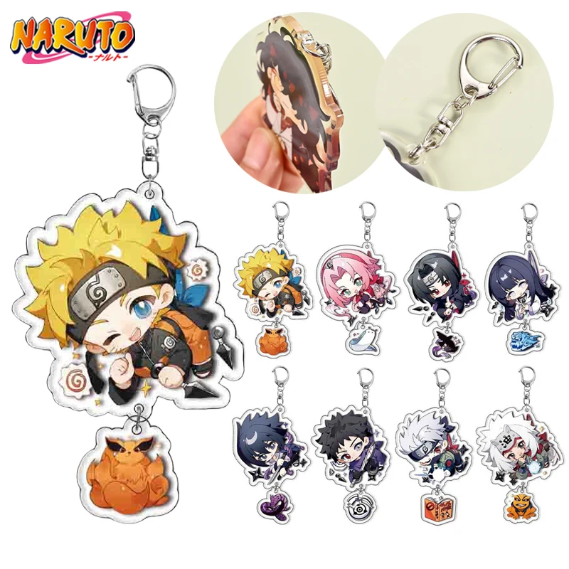 Cute Anime Obito Keychains Naruto Key Chains Pendants for Man Women Uchiha Itachi Haruno Sakura Backpack Charm Decorations Gifts