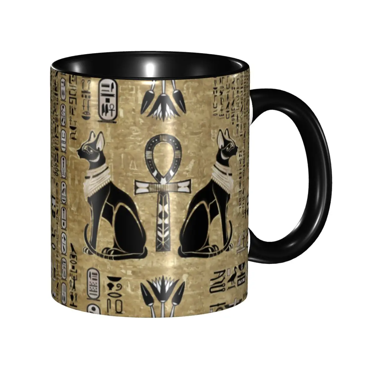

Bastet Mugs Personalized Egyptian Cats And Ankh Cross Coffee Ceramic Mug Cup Creative Present
