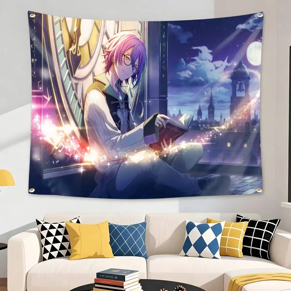 K-Kamishiro Rui Pjsk Official Flag Tapestry Banner for Bedroom Living Room Outdoor Camping Custom Supported