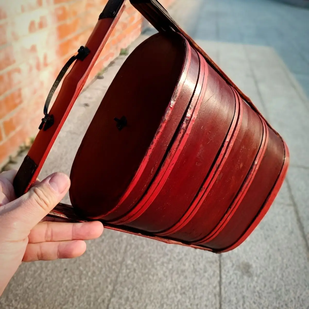 Accompanying dim sum box retro old wooden box ornament collection