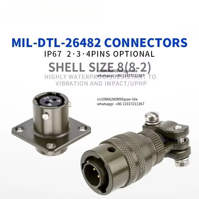 MIL Spec DTL 26482 8-2P MS3116 MS3112 MS3110 MS3114 Male Female Aviation Plug Panel Mount Socket Aluminum Connector