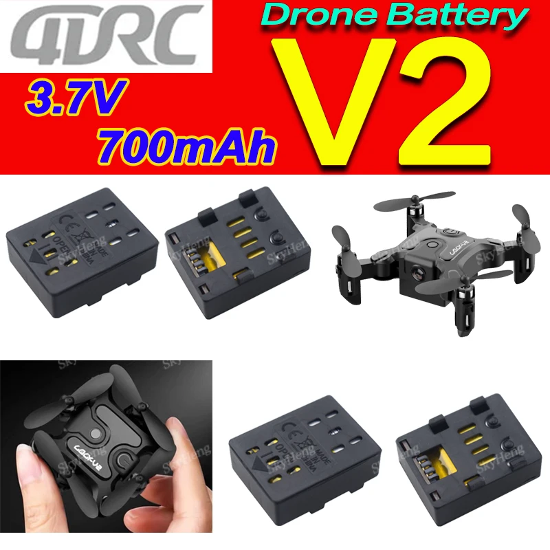 Original V2 Mini RC Drone Battery 3.7V 700mAh Lipo Battery For 4DRC-V2 Mini RC Aircraft Accessories Folding RC 3.7V Battery