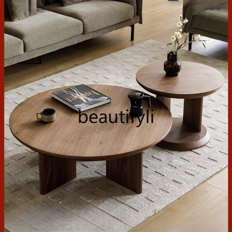 

Medieval living room black walnut teak removable size combination coffee table sofa side table