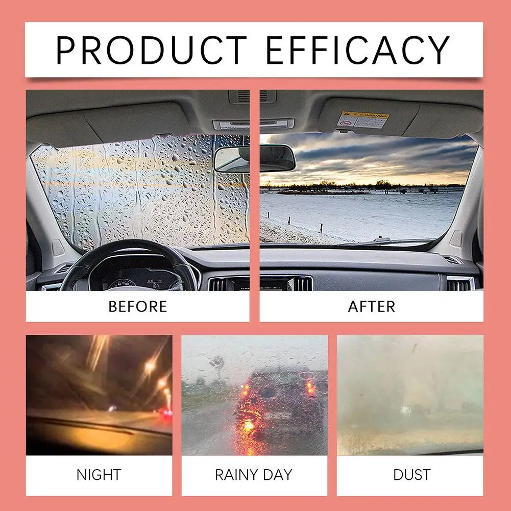 Car Glass Cleaning Mouse Powerful Windshield Cleaner Accessories Remover Remove Film Oil Stains Car Cleaning E8l0