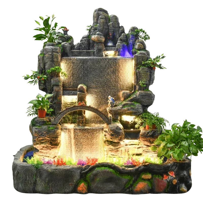 

Rockery flowing water fountain circulating water feature ornament fish pond landscape company office humidifier living room