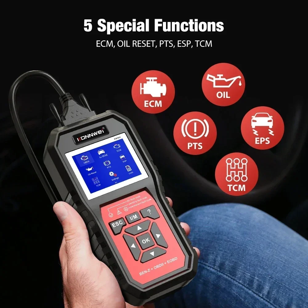 Professional OBD2 Scanner KW460 Code Reader for Mercedes-Benz ABS Airbag Oil ABS EPB DPF SRS TPMS Reset Car OBD2 Diagnostic Tool