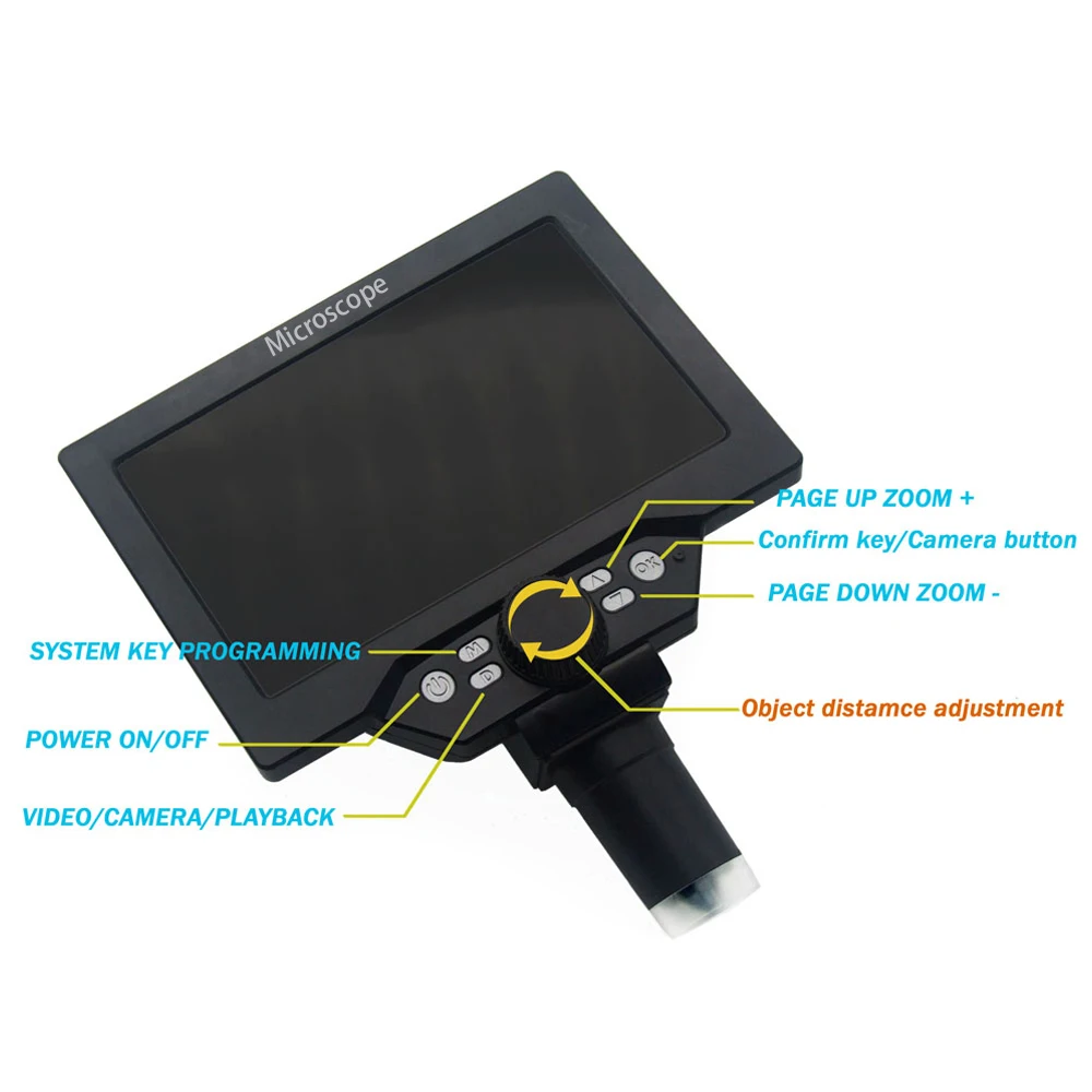 7 Inch LCD Display G1200 12MP 1-1200X Digital Microscope for Soldering Electronic Microscopes Continuous Amplification Magnifier