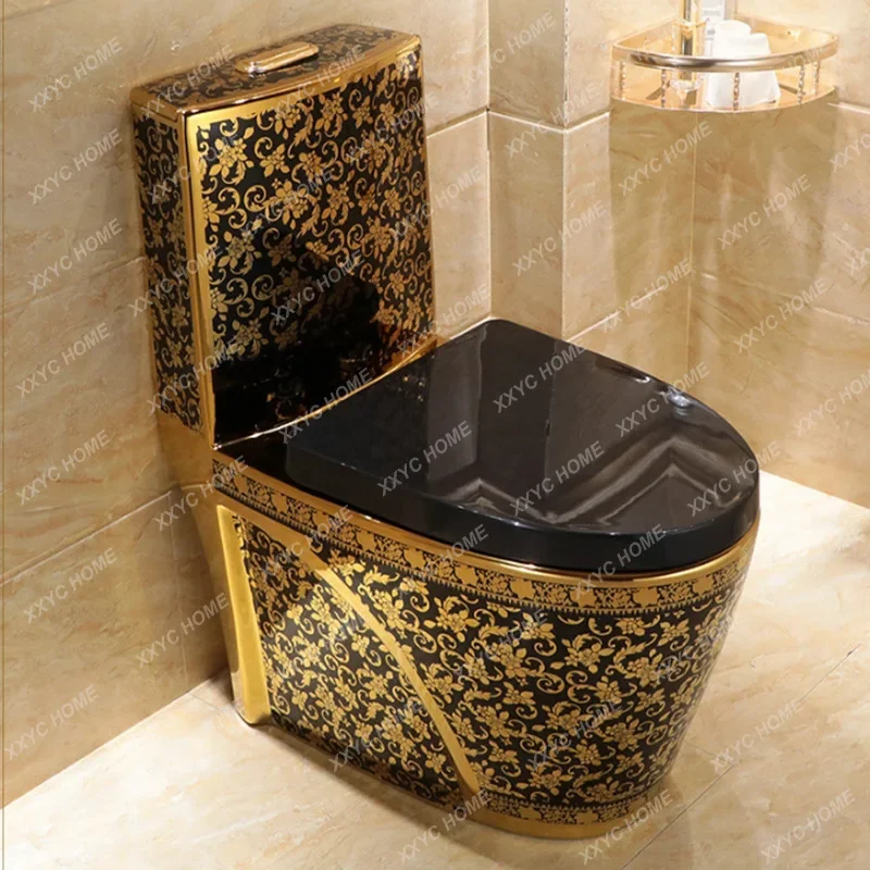 Golden Toilet Hotel Bathroom Ceramic High-End Toilet Pumping Deodorant