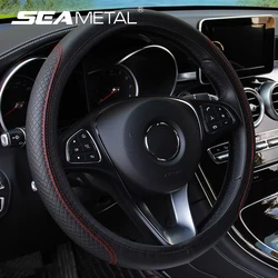 SEAMETAL 37-39CM Steering Wheel Cover Anti Slip Breathable Steering Cover Universal Microfiber Leather Steer Wheel Protector