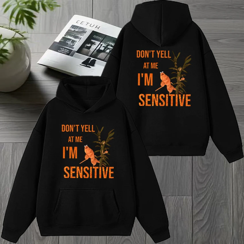 2025 جديد في ماركوس دودة ميمي مزدوجة الوجهين الرسومات قلنسوة سوداء الرجال النساء harajuku كنزة صوف للجنسين عادية البلوز