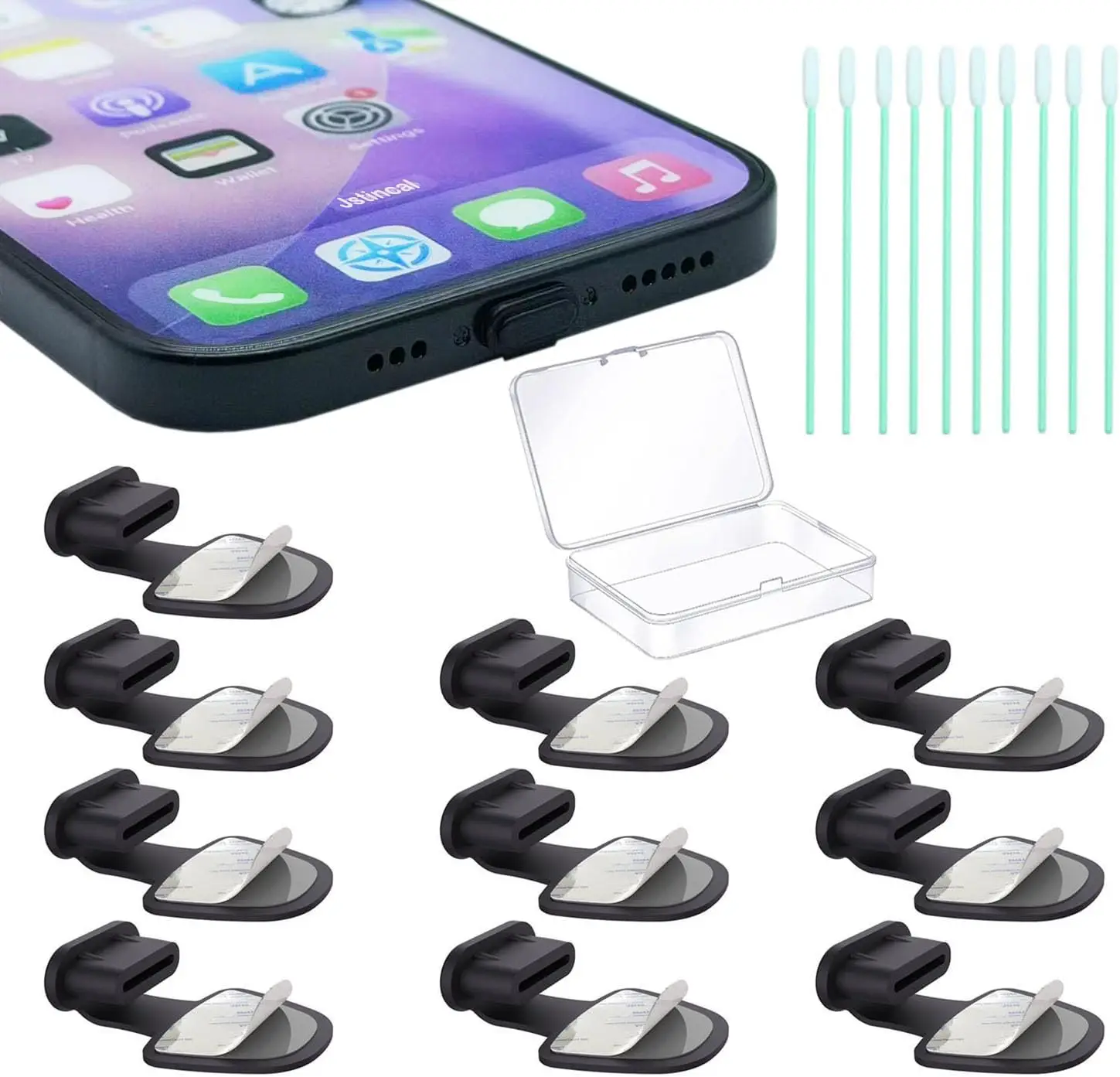 

USB C Dust Plugs Anti Loss Silicone Covers for Phone Tablet 15 16 17 Pro Max