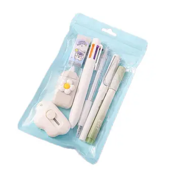 Ensemble de papeterie scolaire pour enfants, cadeau d'anniversaire, rentrée scolaire, gomme à crayon, ruban adhésif, prix des étudiants, ration de bureau, 7 en 1