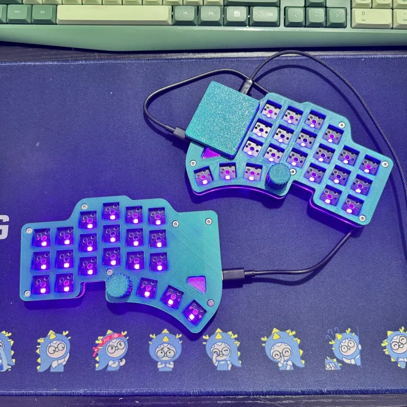 Dilemma 4X6 Circulaire Touchpad Split Keyboard Kit Aangepaste Hot Swappable Knop Bedraad RGB Gaming Keyboard Ondersteunt Ergonomische VIAL