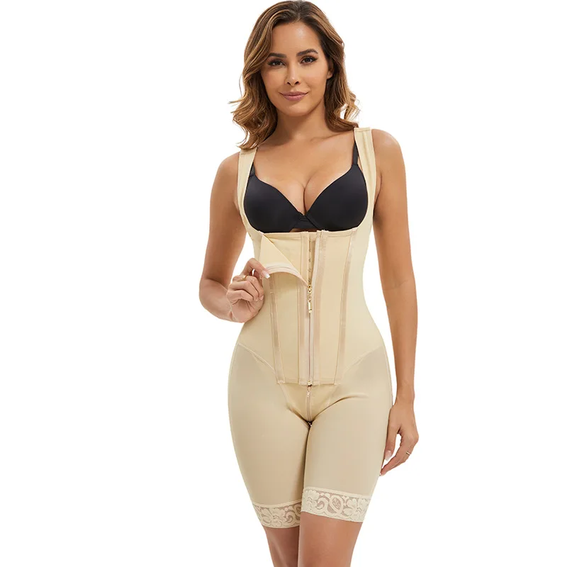 Women Colombian Girdles Shapers for Abdonmen Control Waist with Hooks& Zipper Body Shapewear Bodysuit Reducing and Shaper Girdle