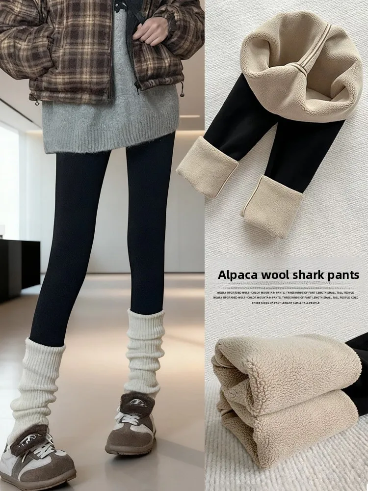 

Thiened Fce arkskin штаны для йоги женская верхняя одежда осень-зима с высокой талией утягивающие теплые хлопковые леггинсы