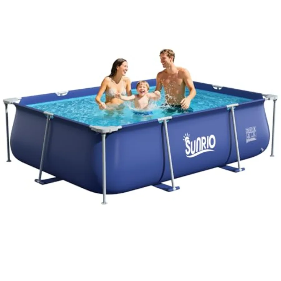 8'35'26 Rectangle Above Ground Swimming Pool Metal Frame Family Pool for and Adults Outdoor Backyard Swimming Capacity 600 Gall