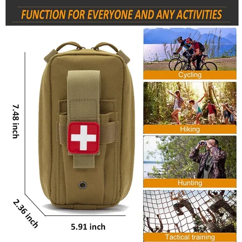 Imagen 2 del producto Kit de primeros auxilios Molle, Kit de supervivencia, bolsa, soporte para enfermería, equipo doméstico, herramientas de Camping, Kit de senderismo de emergencia