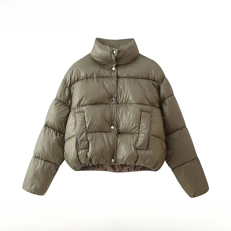 

Faionable ort Cotton Jaet with Buttons Women's Autumn Winter New Arrival ZR Sle 807324 Straight Tube Long Sve Coat