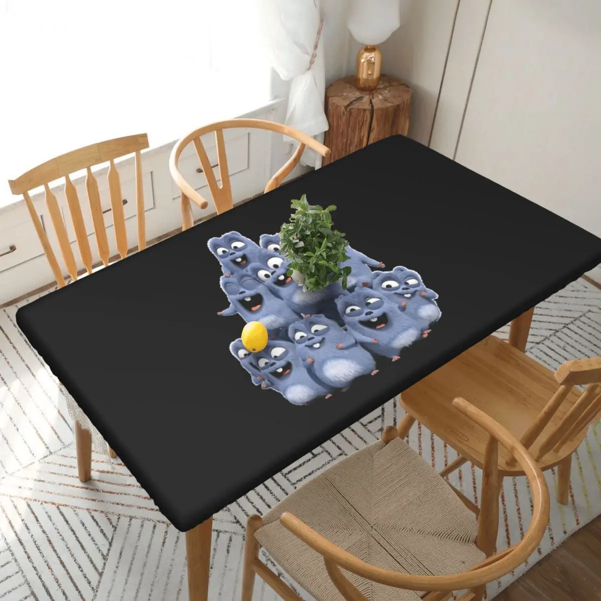 

Animation Grizzy And The Lemmings Cartoon Anime Customized Rectangular Tablecloth Oilproof Table Cover for Dining Table Cloth