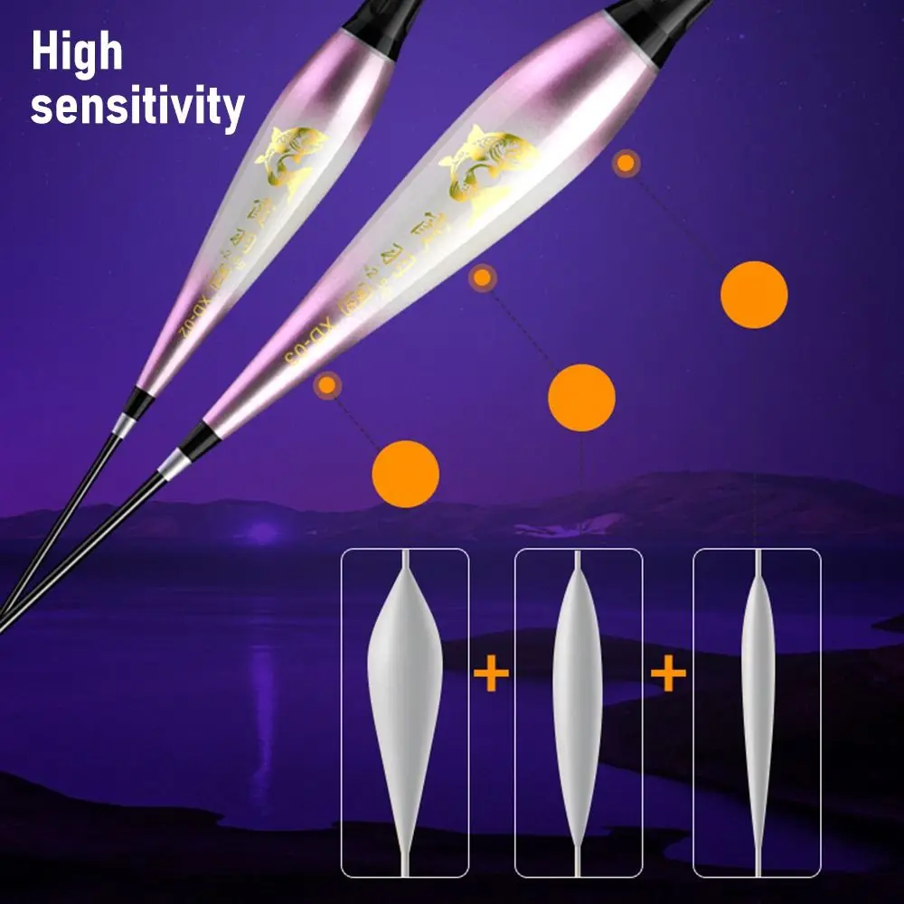 2PCS High Quality Indicator Electronic Fishing float Slip Drift Tube Buoy Strike Light Float 2 light Bobbers Night fishing