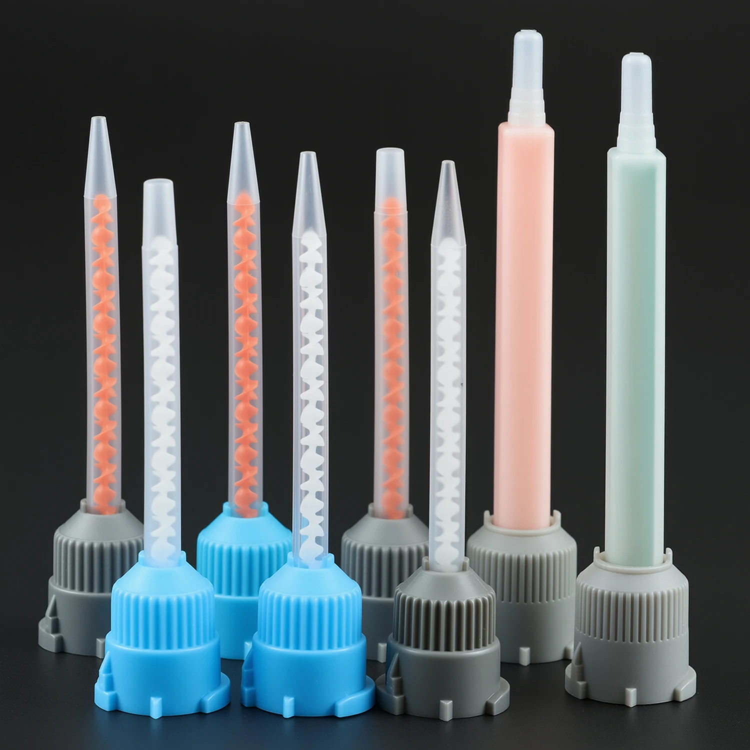 50pcs Epoxy Mixing Nozzle Adhesive Cartridges Tip Static Mixer Nozzle 1:1/2:1 4:1/10:1Mixing Ratio for Adhesive Gun Applicator
