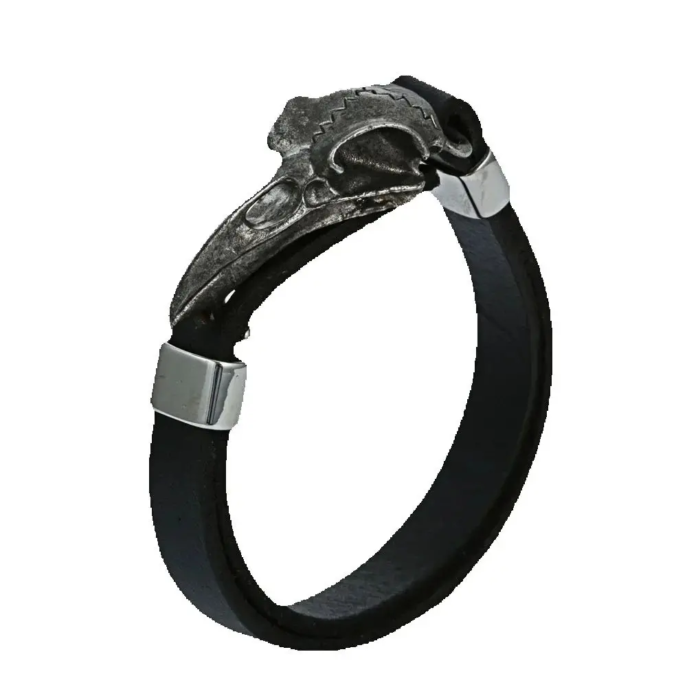 Viking Odin Raven Amulet Stainless Steel Bracelet Adjustable Black Viking Jewelry Wicca Skull Men Slavic Leather Bracelet Dropsh