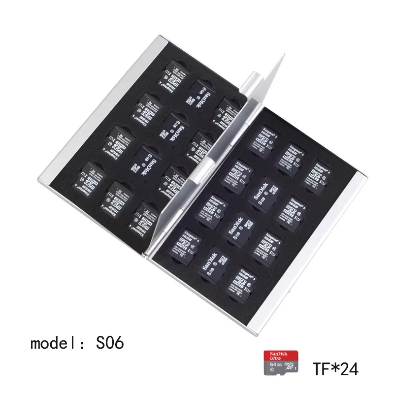 Memory Card Storage Box Aluminium Alloy Micro for SD MMC TF Protector Case for SD Card Micro SIM Card CF MS TF Mirco SD