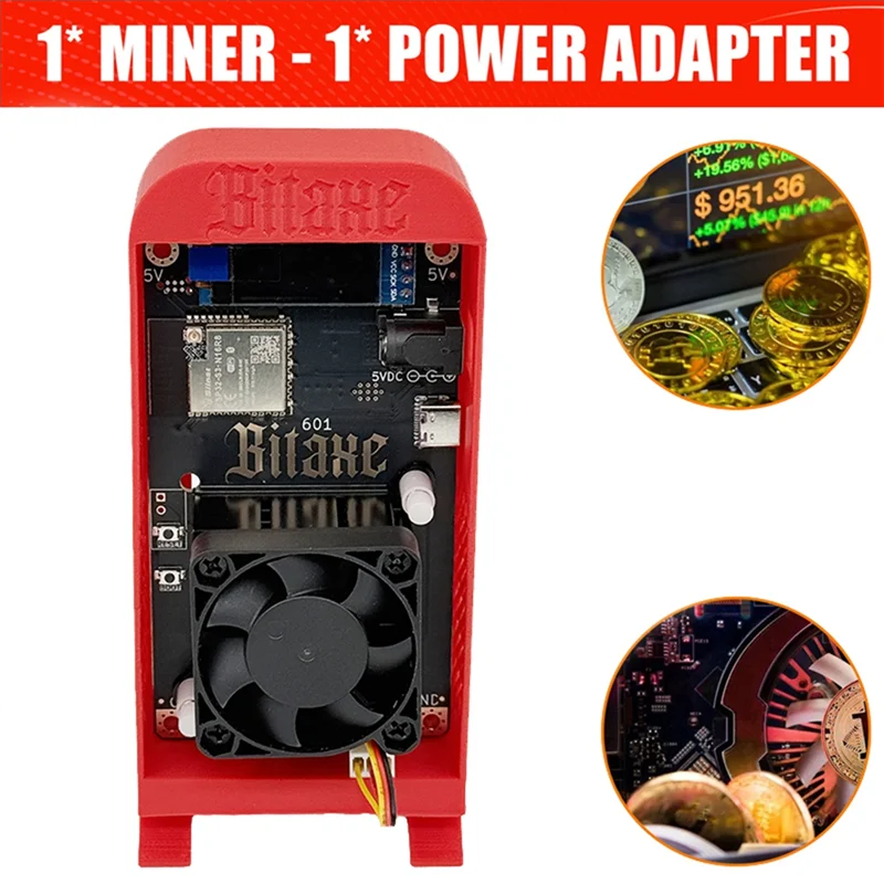 AD23-Bitaxe Gamma 601 BTC โซโลลอตเตอรี่มิเนอร์ 1.2TH/S 18-22W BM1370 Asic จาก Antminer S21 Pro Bitcoin Crypto Miner