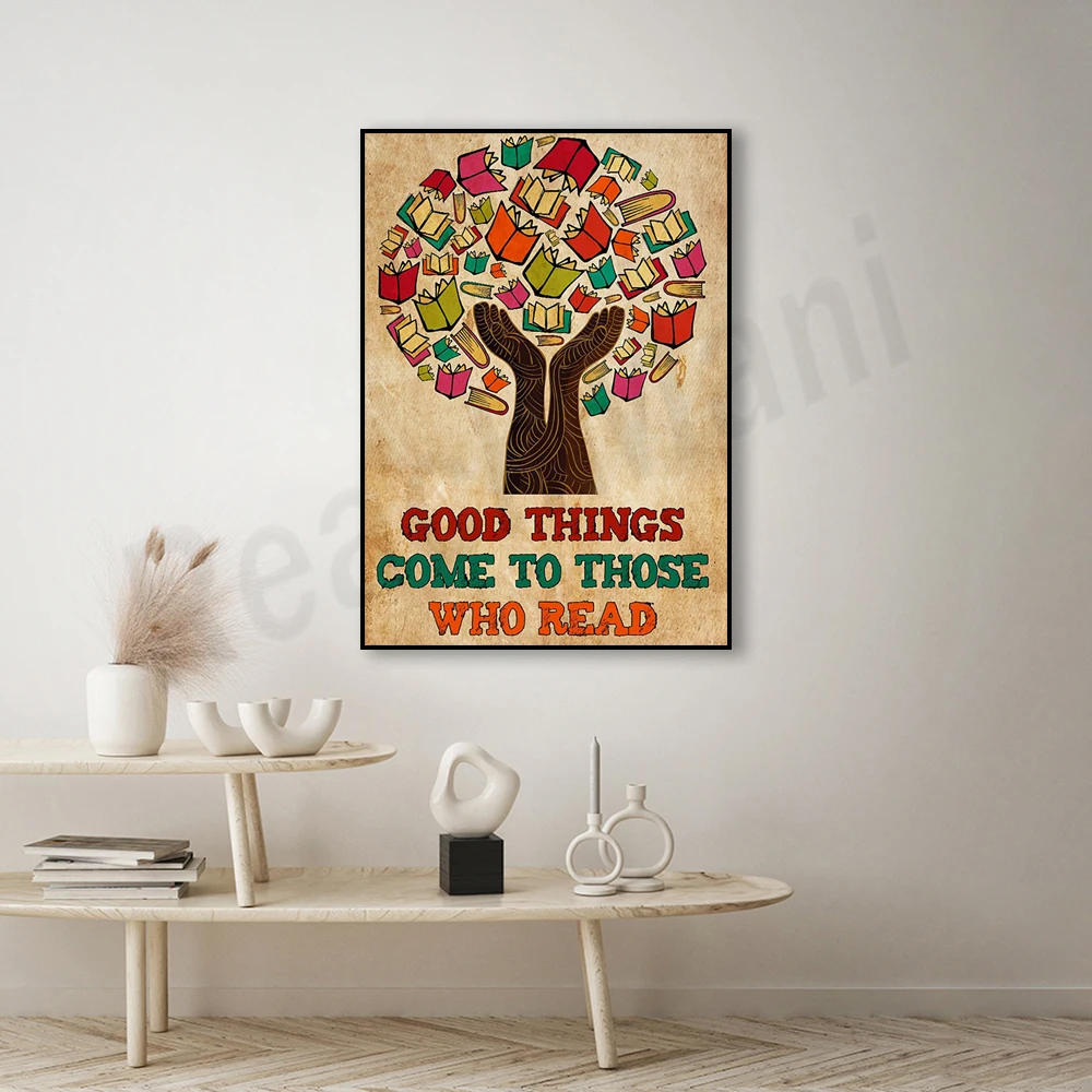 Reading Poster, Book Gift, Classroom Decoration, Reading Decoration, Reading Poster, Love to Read, Good Things Happen to Those