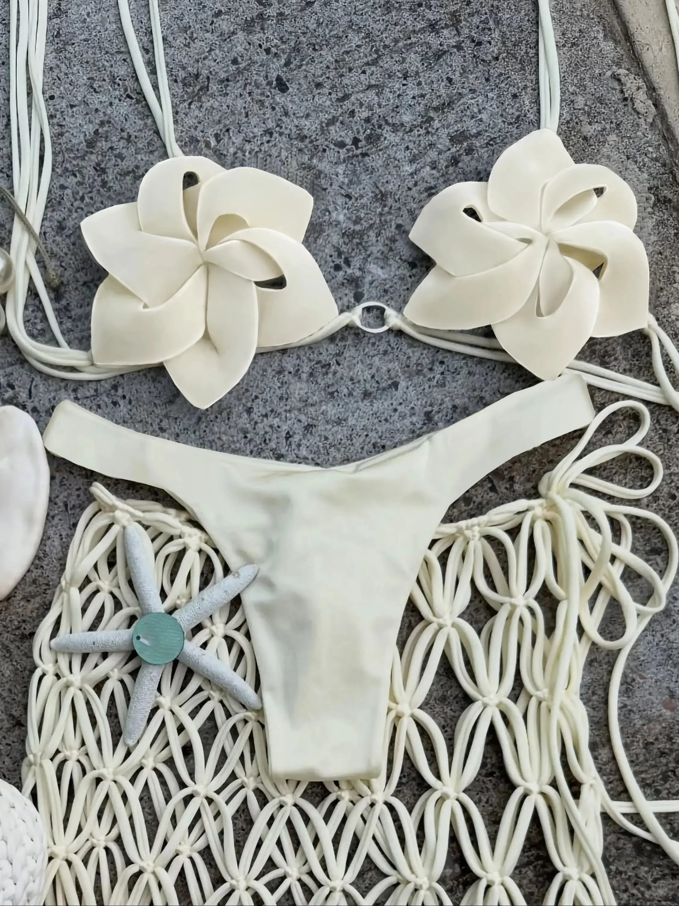 Sexy Bikini Halter Badeanzug Frauen Scalloped Bademode String Brasilianischen Bikini Set Rüschen Badeanzug Sommer Weibliche