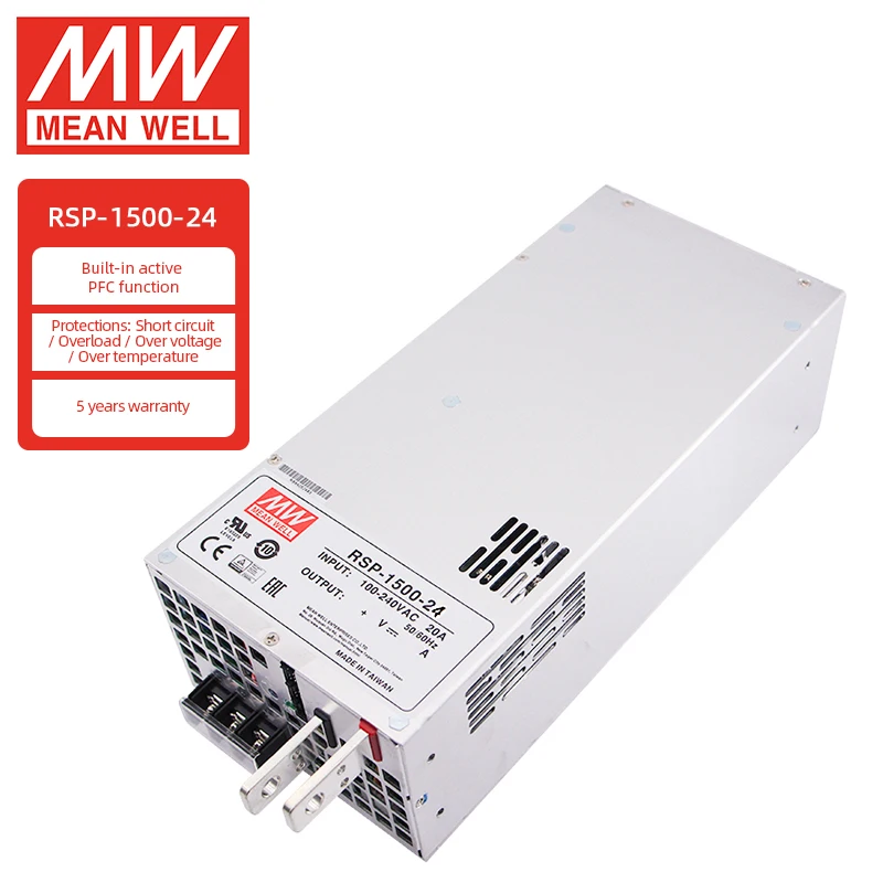 MEAN WELL RSP-1500W 240A 5V 15V 12V 24V 48V DC Single Output Power Supply 90-264VAC High Efficiency Power Supply with PFC SMPS