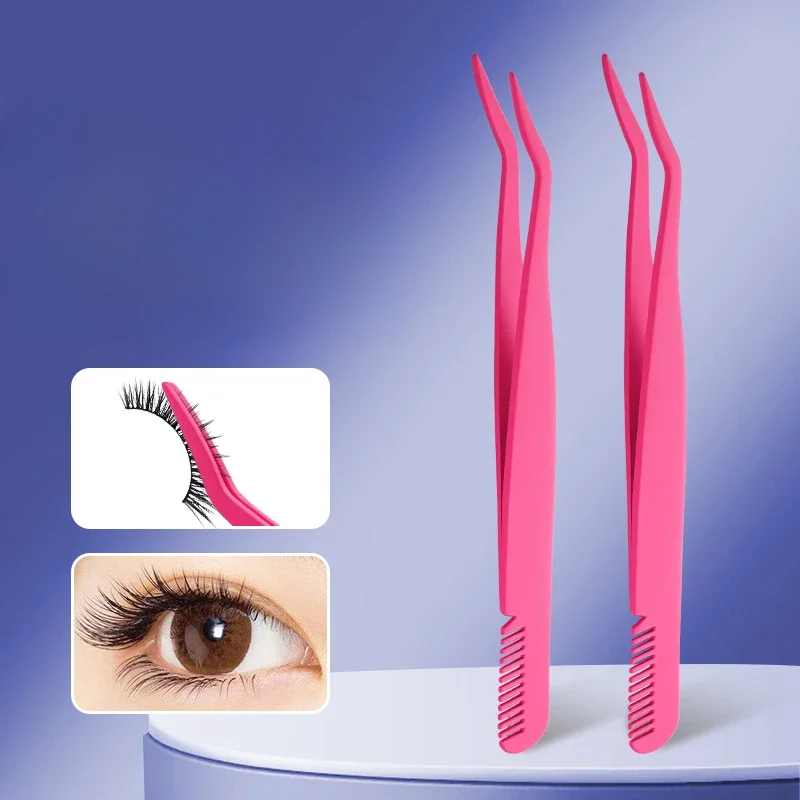 Eyebrow clip stainless steel comb wearing eyebrow tweezers with eyelash comb tool Makeup Tools Space saving and easy to carry