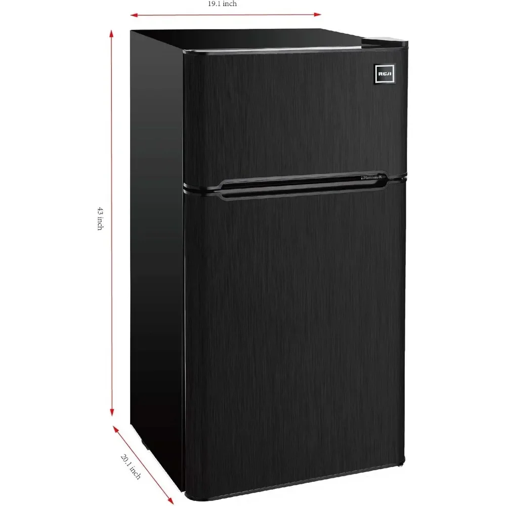 2 Door Refrigerator/Freezer, 4.6 cu ft, Black Stainless Steel, Gunmetal