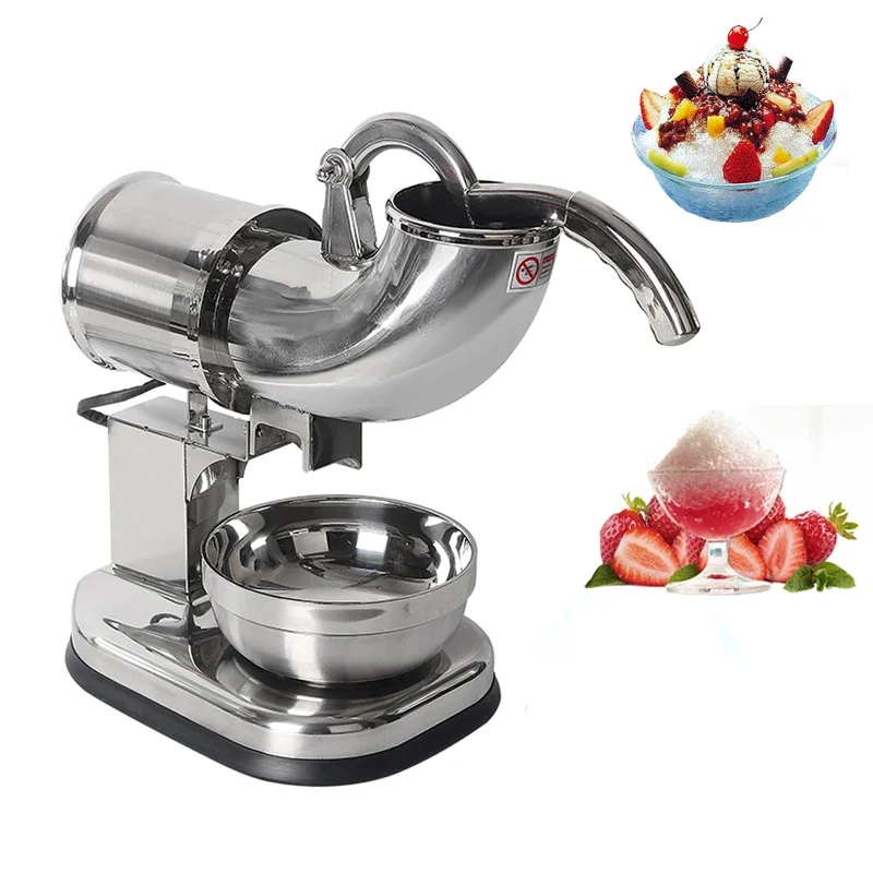 Manual Small Stainless Steel Ice Smoothie Machine Electric Semi Automatic Ice Shaver Manual Ice Block Crushing Machine For Sale