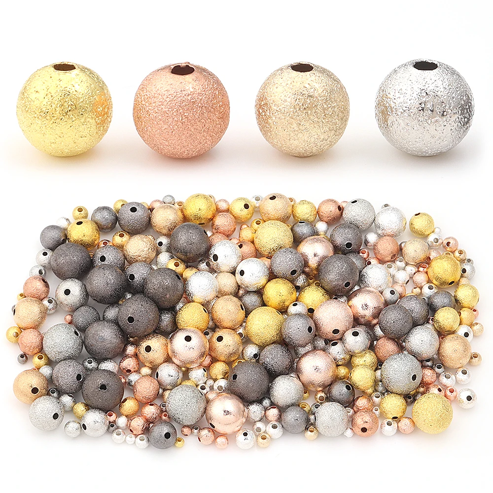 20-100pcs/lot 3-12mm Matte Copper Beads Round Metal Loose Spacer Beads For Jewelry Making DIY Bracelet Necklace Accessories image 5
