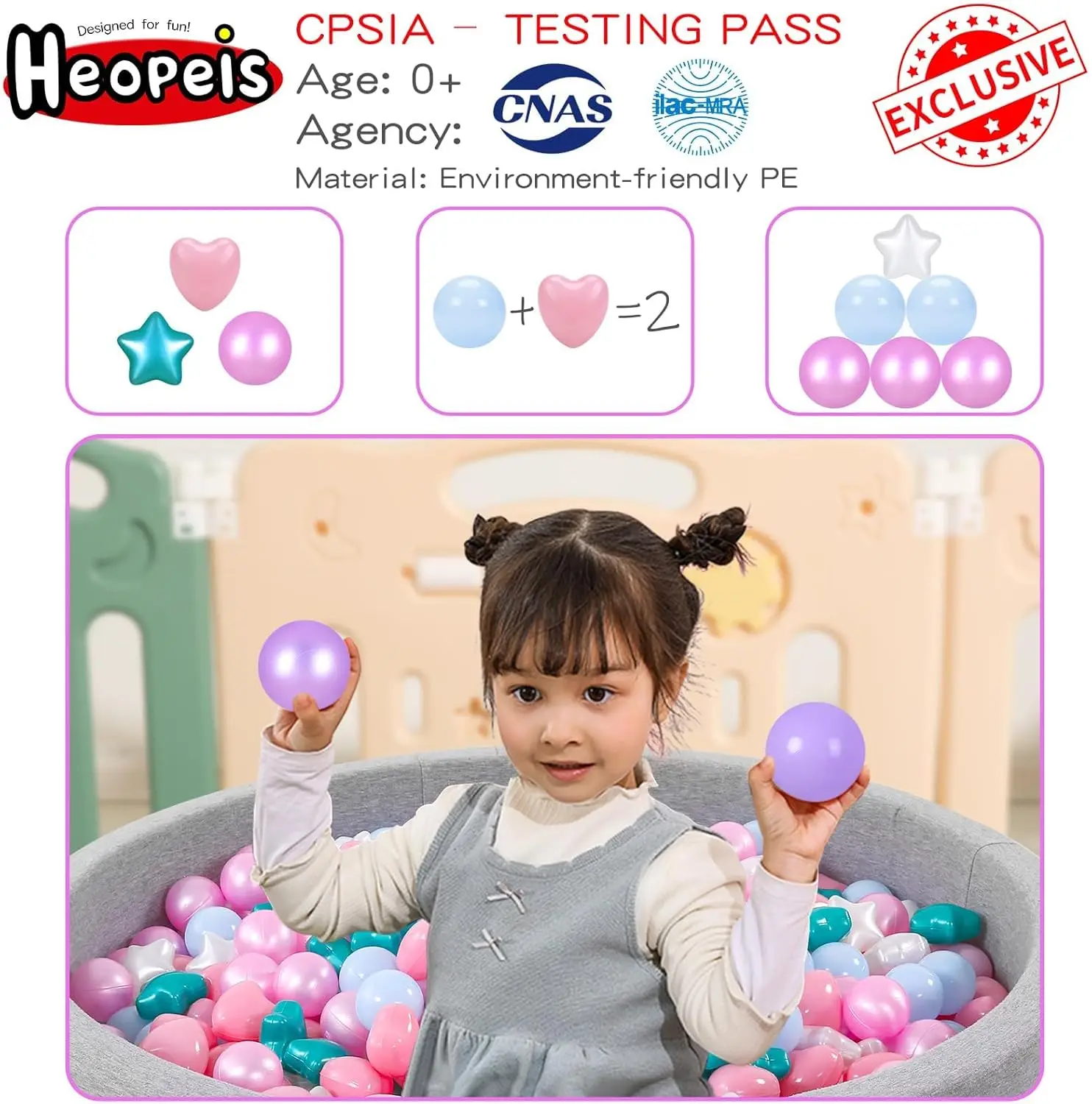 Ball Pit Balls 100 Pink Green Plastic Balls for Toddlers Phthalate Free BPA Free Crush Proof Balls in Reusable Play Toys for Kid