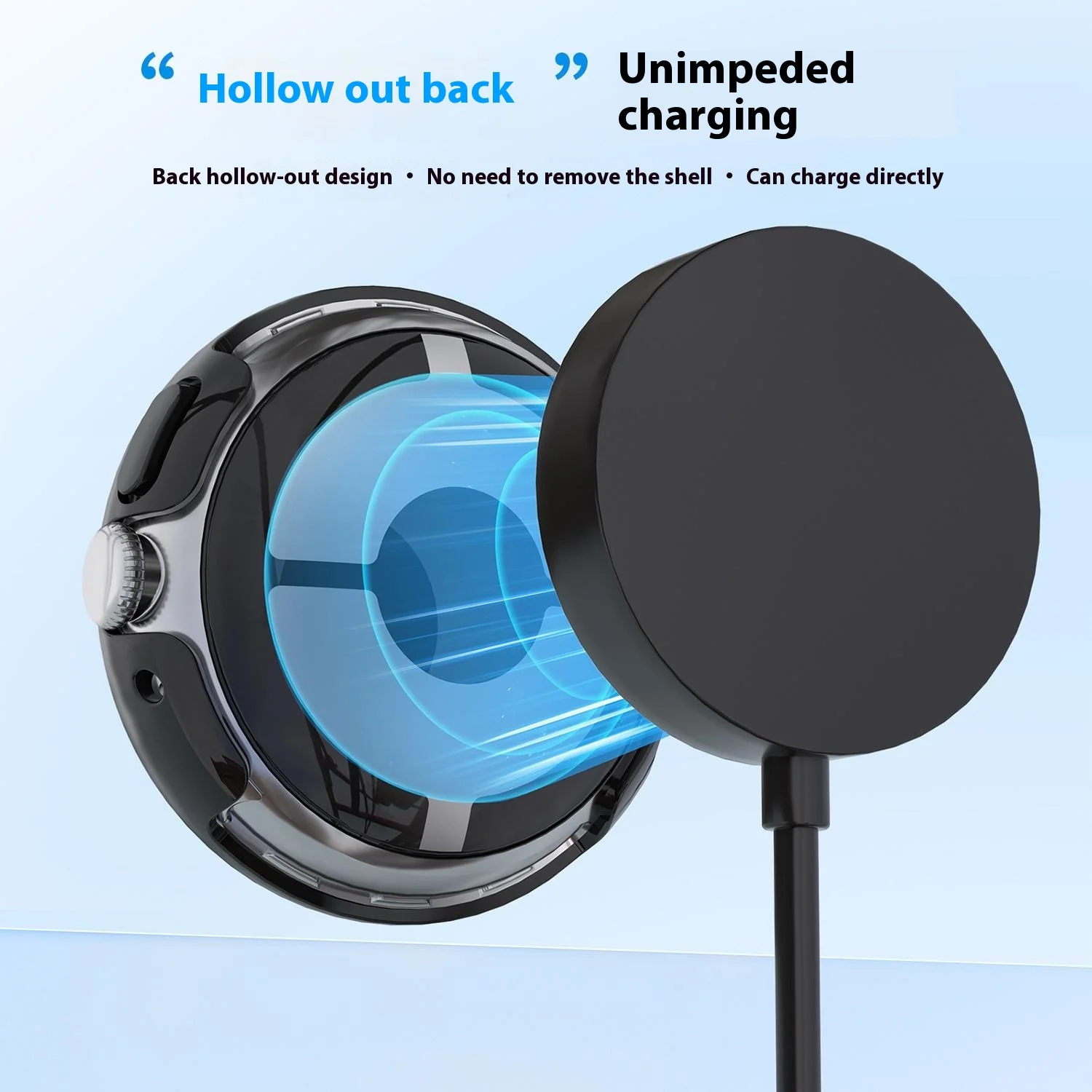 Per Google Pixel Watch 4 Custodia da 41 mm Cover per orologio per PC con design cavo decorativo con strass a fila singola - Trasparente