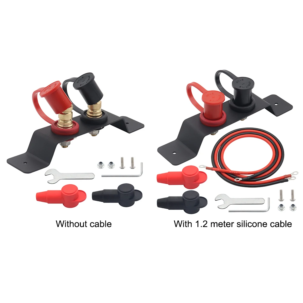 Battery Terminals Relocation Kit Copper Battery Jump Post with Cable Battery Jumper Terminals Charging Tools Kit Car Accessories
