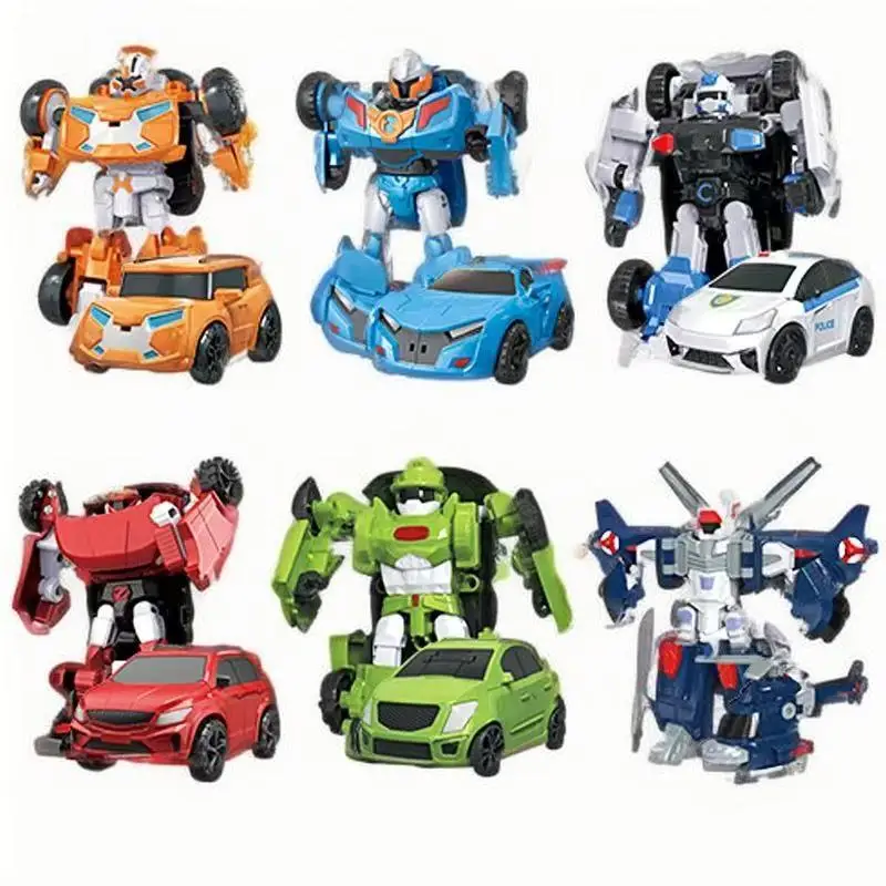 Лидер продаж! Корейский мультяшный автомобиль, робот, сборная фигурка, деформационная машина, детские подарки на день рождения, развивающие мультяшные игрушки для мальчиков