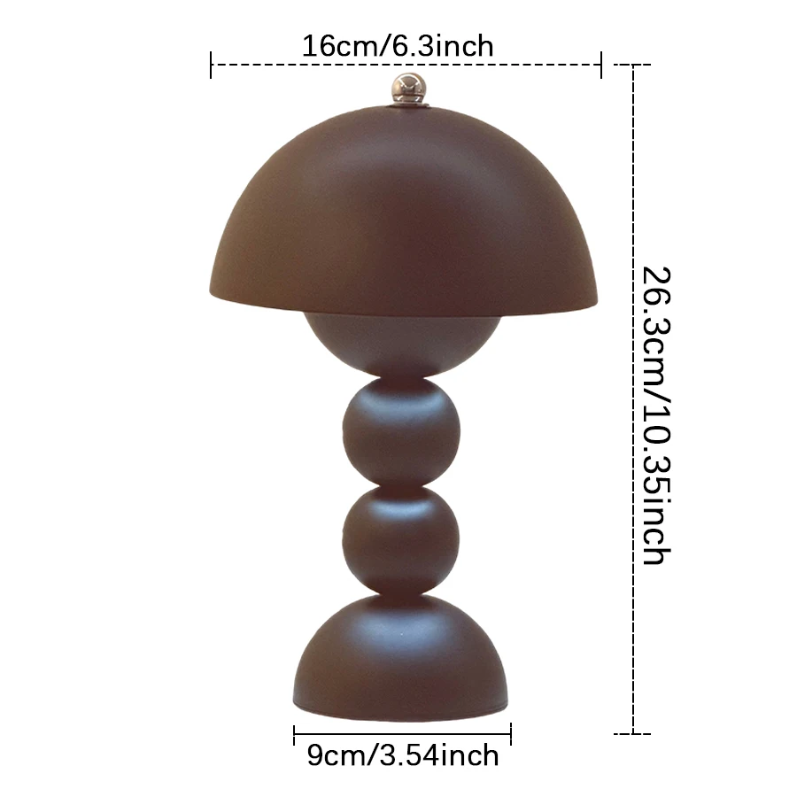 1 Stück Vintage Perlen-Pilz-Nachttischlampe, 3-Farben-Temperatur-Touch-LED-Licht, USB-betrieben, Schlafzimmerdekoration zum Verschenken – Detail 2