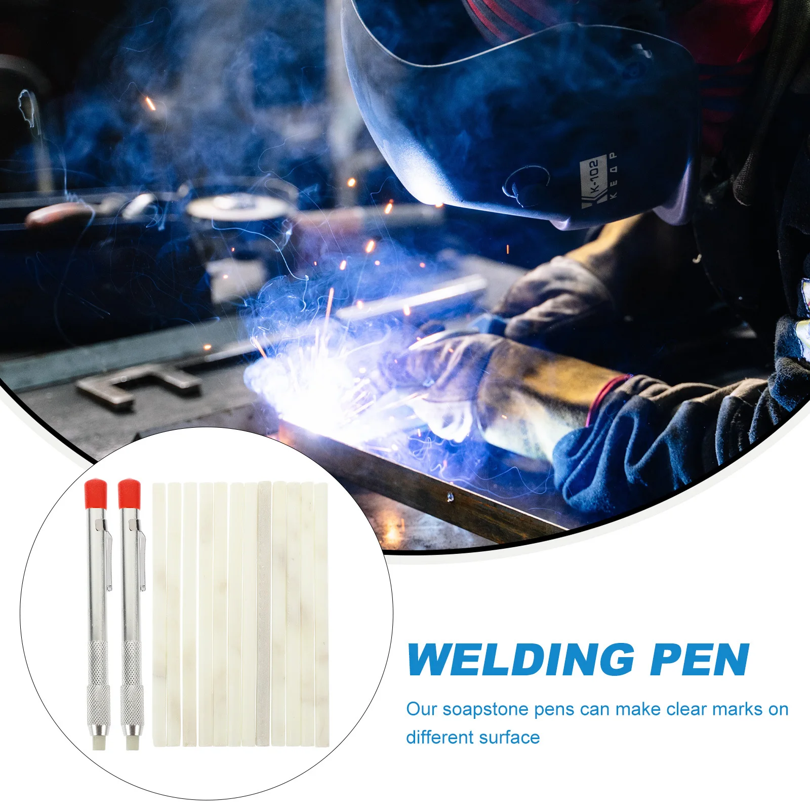 

1Set Welder Soapstone Holder Kit Long Wearing Marking Tool for Steel Aluminum Iron Easy to Refill Anti Slip Design for Reliable