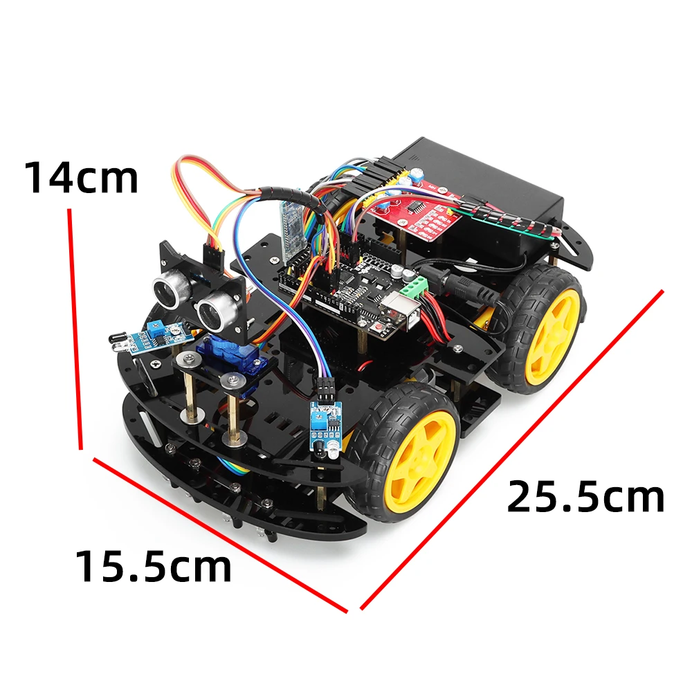 New Smart Robotic Car Kit for Arduino Programming Project DIY Complete Version Great Fun Learning Kit for Kid with Code +eManual