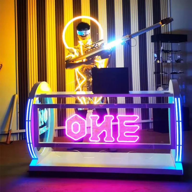 Bar DJ table DJing table KTV party box acrylic led luminous concert butterfly beater table customization