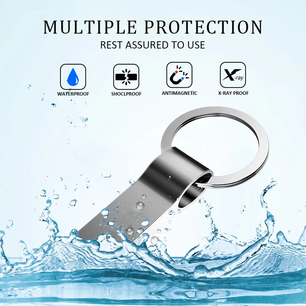 10pcs Pen Drive 64GB 128GB Memory Stick 32GB Metal Usb Flash Drive USB Disk Memory For Computer Mobile Storage Waterproof U Disk