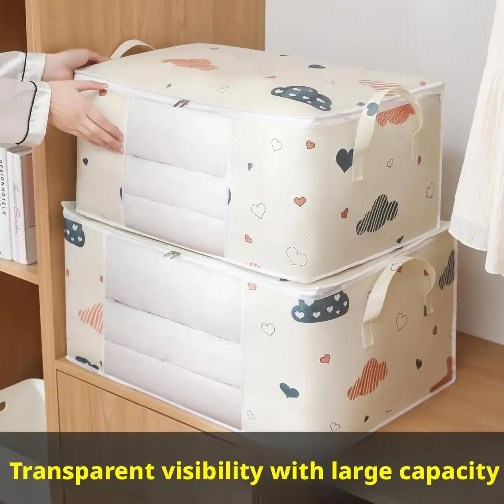 1 قطعة حقيبة تخزين اللحاف كبيرة/صغيرة صندوق تخزين ملابس حقيبة سعة كبيرة الغبار واقية الرطوبة المنظم فرز أكياس