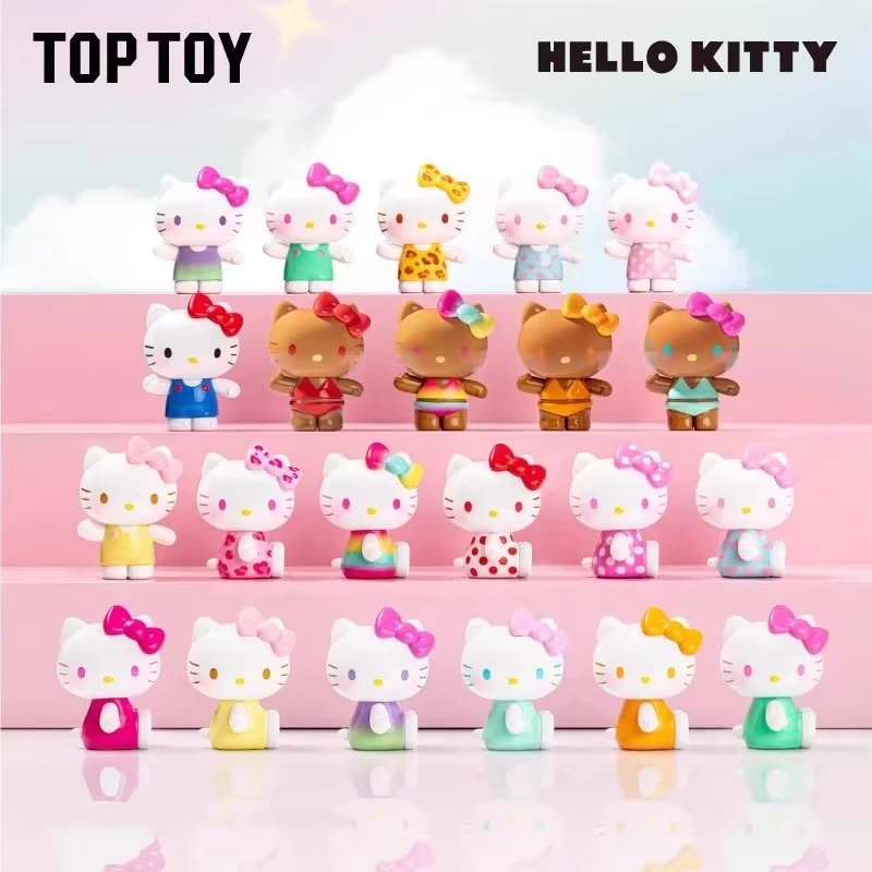 キティサマーレインボーキャンディシリーズミニフィギュアサプライズバッグキュートビニールトイミステリーブラインドボックスアニメデスクトップオーナメントガールギフト