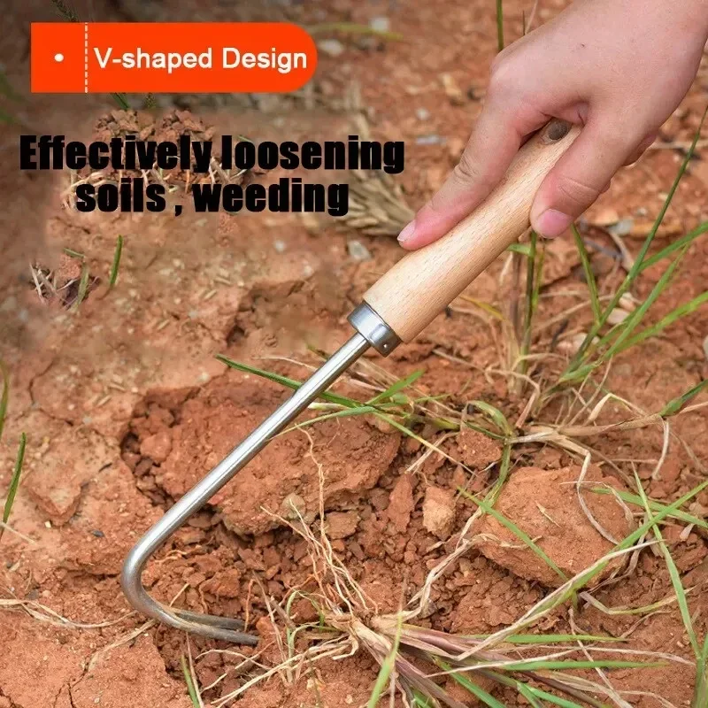 Stainless Steel Gardening Weeder Manual Removal Portable Tool Household Weeder Root Puller Gardening Loose Soil Weeding Tool - view 3