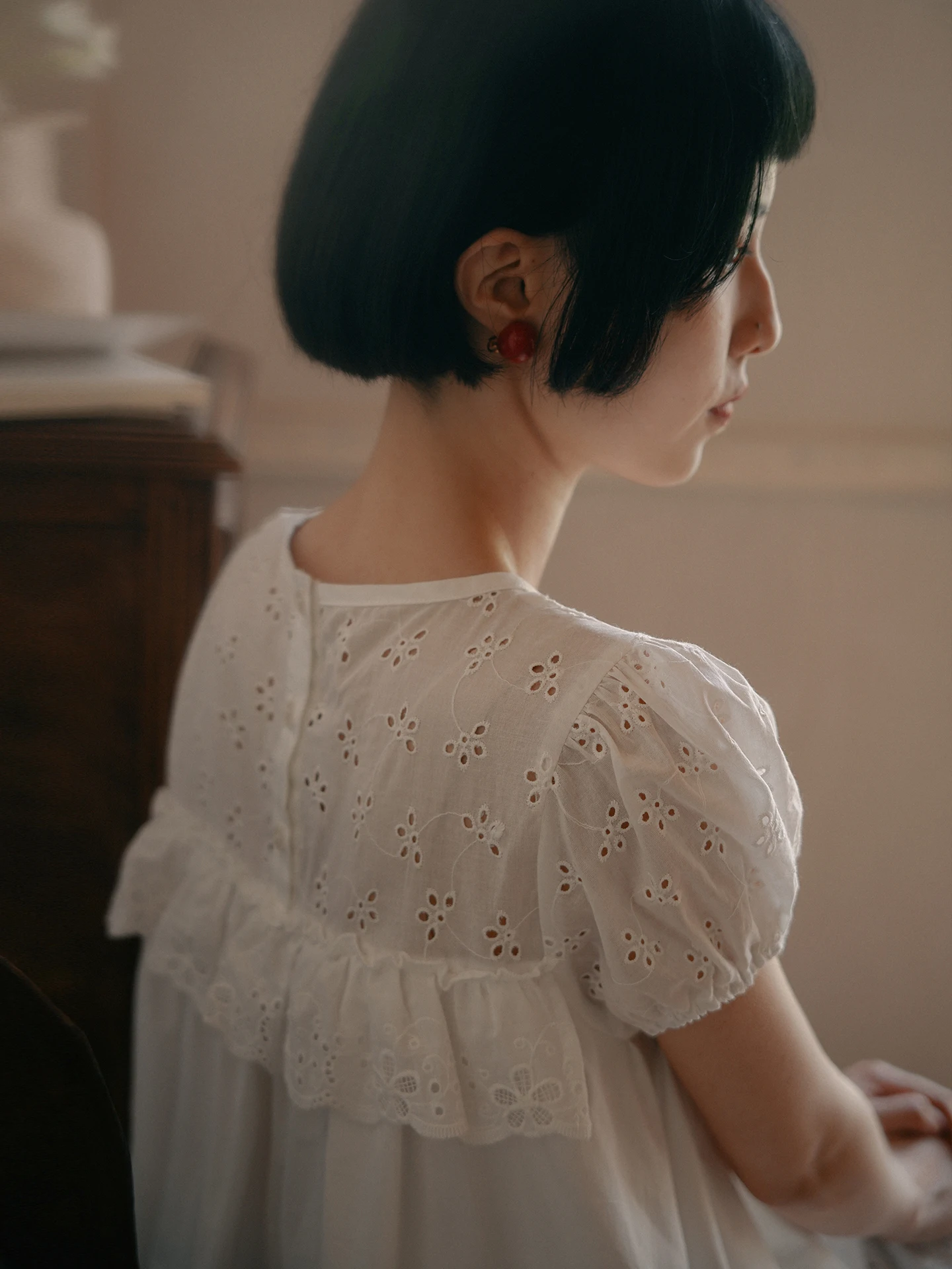 

Ретро-топ с вышивкой и цветочным принтом, свободного кроя, из дышащего хлопка, с круглым вырезом, для женщин, летний